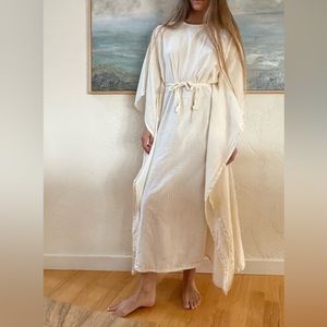 Totokaelo Archive white cotton ceremonial belted dress